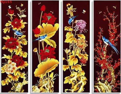 Tải file gốc in lụa File tranh tứ quý TQ155 siêu nét