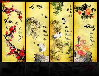 File tranh File tranh tứ quý TQ156 (bản gốc) in lụa 3D