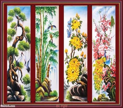 Download file gốc File tranh tứ quý TQ50 (in mica) 3D