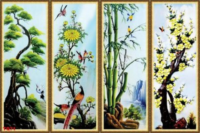 File tranh File tranh tứ quý TQ71 (bản gốc) treo quán cafe