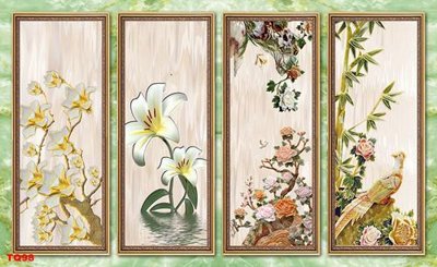 File tranh in mica File tranh tứ quý TQ98 (độ phân giải cao)