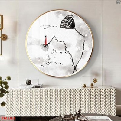 File in trần File tranh tròn hoa sen TRR103 (bản gốc) trời sao