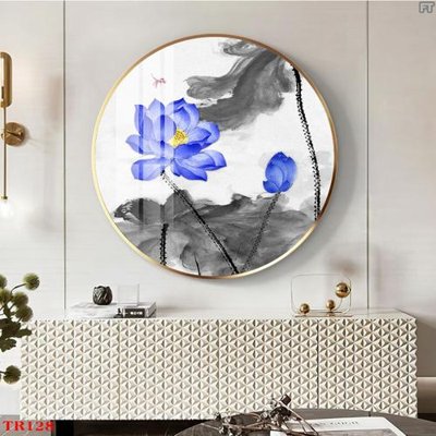 File ảnh File tranh tròn hoa sen TRR128 (gốc) in quảng cáo ngoài trời