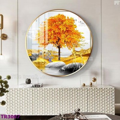 File in ấn File tranh tròn hiện đại TR3007 (bản gốc) chất lượng cao