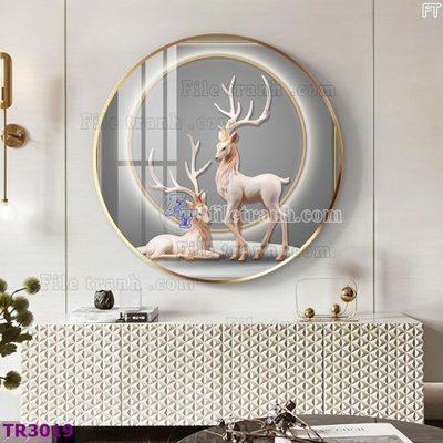 File gốc File tranh tròn hiện đại TR3019 (PNG) không nền chất lượng