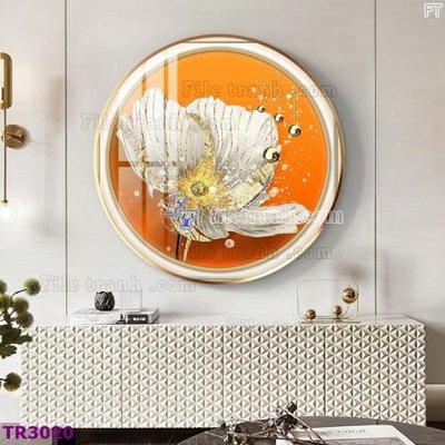 Tải file File tranh tròn hiện đại TR3020 (ảnh gốc) in tranh kính