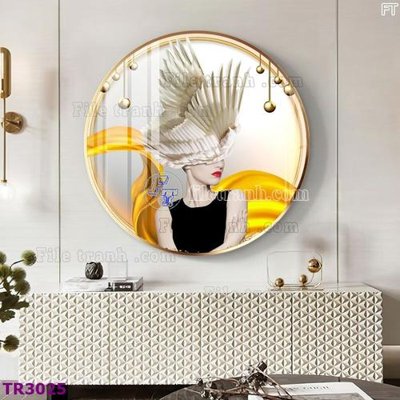 File tranh in trần 3D File tranh tròn hiện đại TR3025 (ảnh gốc)