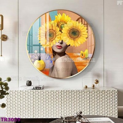 File tranh File tranh tròn hiện đại TR3039 (ảnh gốc) in trần nhà