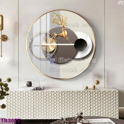 File tranh File tranh tròn hiện đại TR3077 (gốc) in vải canvas