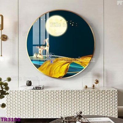 Download file File tranh tròn hiện đại TR3138 (gốc) in mica bàn thờ
