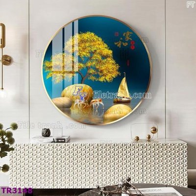 File tranh File tranh tròn hiện đại TR3148 (gốc) in vải canvas