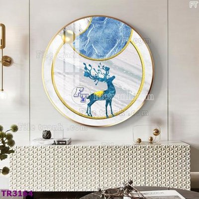 File in trần File tranh tròn hiện đại TR3164 (bản gốc) mây trời