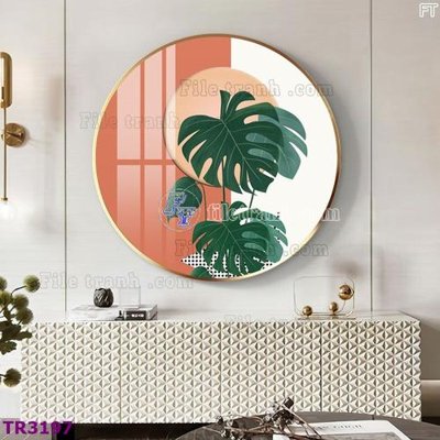 File tranh in tráng gương File tranh tròn hiện đại TR3197 (siêu nét)