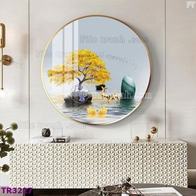 File gốc File tranh tròn hiện đại TR3227 (in 3D) nghệ thuật