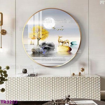 Download file tranh PSD File tranh tròn hiện đại TR3233 để chỉnh sửa