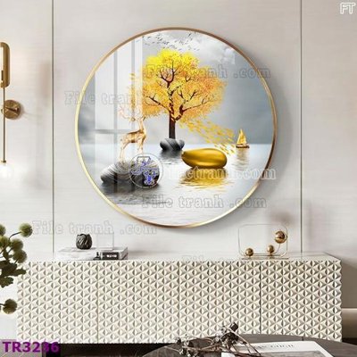 File in trần File tranh tròn hiện đại TR3236 (bản gốc) phong cảnh