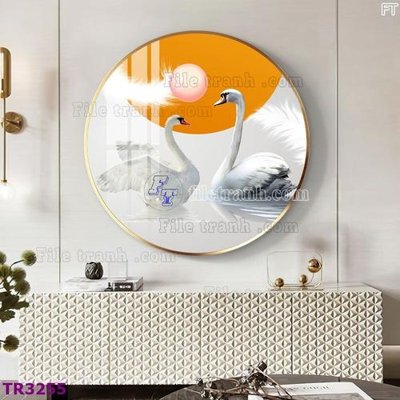 File gốc File tranh tròn hiện đại TR3255 (trang trí) phòng ngủ