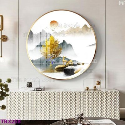 Tải file File tranh tròn hiện đại TR3258 (gốc) làm file in ấn