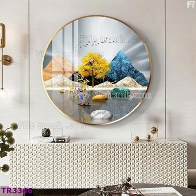 File ảnh File tranh tròn hiện đại TR3346 (gốc) in PP, decal