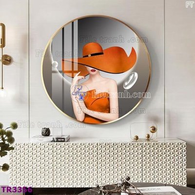 File in lụa File tranh tròn hiện đại TR3356 (chất lượng cao) File tranh tròn hiện đại TR3356
