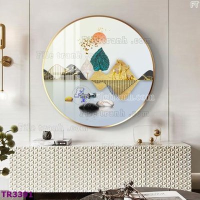 Tải file File tranh tròn hiện đại TR3391 (gốc) làm file thiết kế