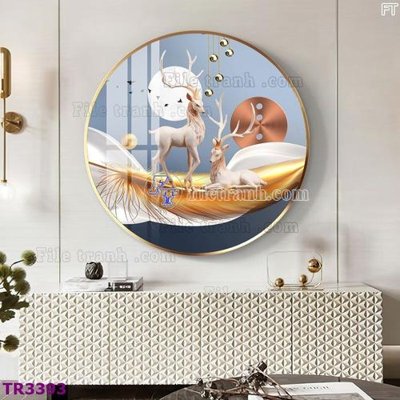 Tải file File tranh tròn hiện đại TR3393 (gốc) làm tranh treo tường