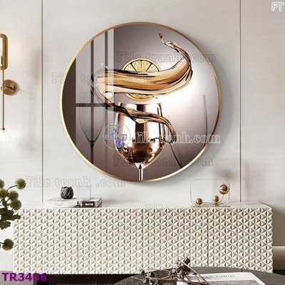 File gốc File tranh tròn hiện đại TR3436 (in tráng gương) sang trọng