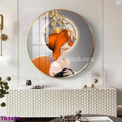 File gốc File tranh tròn hiện đại TR3439 (in mica) làm bảng hiệu