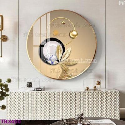 File gốc File tranh tròn hiện đại TR3450 (in lụa) cao cấp