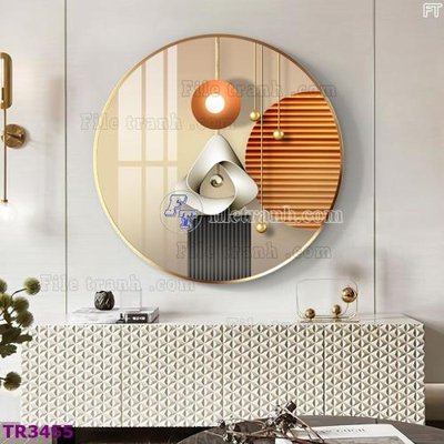 File tranh File tranh tròn hiện đại TR3455 (bản gốc) in lụa dán tường