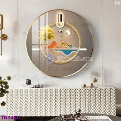 Tải file File tranh tròn hiện đại TR3456 (gốc) chủ đề phong thủy