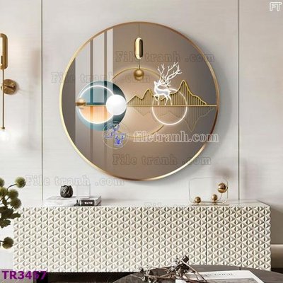 File in lụa File tranh tròn hiện đại TR3457 (tân cổ điển) File tranh tròn hiện đại TR3457