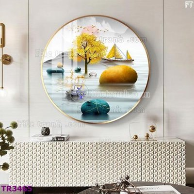 File tranh File tranh tròn hiện đại TR3465 (file gốc) chuẩn màu in
