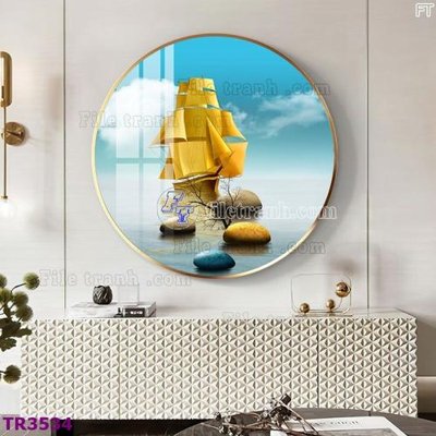 Download file File tranh tròn hiện đại TR3534 (gốc) in mica ốp bếp