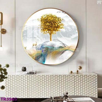 File tranh gốc File tranh tròn hiện đại TR3565 chủ đề hiện đại
