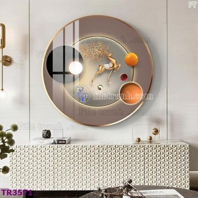 File tranh gốc File tranh tròn hiện đại TR3571 (bản quyền) độc đáo