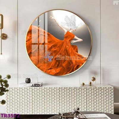 Ảnh gốc File tranh tròn hiện đại TR3572 (độ nét cao) in tráng gương