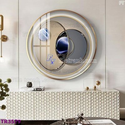 Hình ảnh file gốc in lụa File tranh tròn hiện đại TR3579