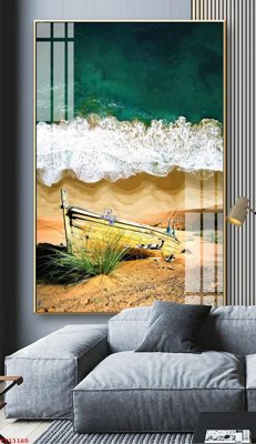 File in trần File tranh trừu tượng canvas TT13160 (bản gốc) mây trời