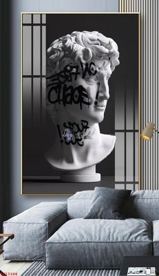 File in mica File tranh trừu tượng canvas TT13206 (bản gốc) làm vách ngăn