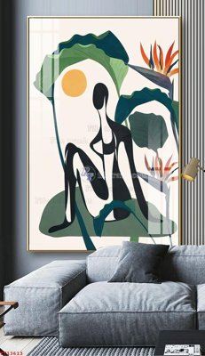 File gốc File tranh trừu tượng canvas TT13613 (in lụa) tranh mã đáo