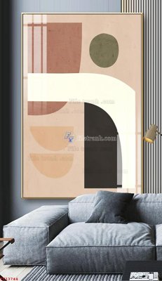 File in trần File tranh trừu tượng canvas TT13744 (bản gốc) hoa văn