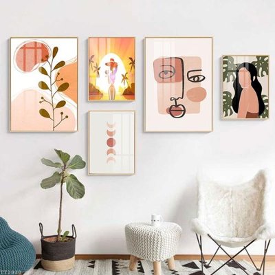 Tải file tranh gốc File tranh treo 5 tấm tối giản Minimalist Art TT2020 chất lượng cao