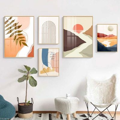 File in trần File tranh treo 5 tấm tối giản Minimalist Art TT2079 (bản gốc) bầu trời