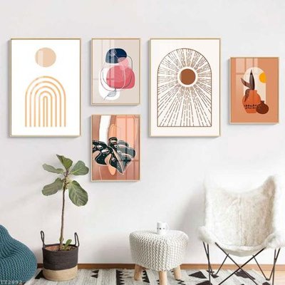 File tranh File tranh treo 5 tấm tối giản Minimalist Art TT2092 (file gốc) chủ đề phong thủy
