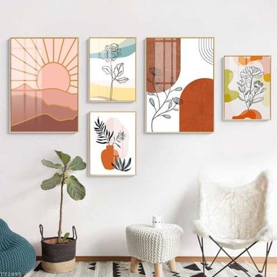 Download file gốc File tranh treo 5 tấm tối giản Minimalist Art TT2095 (in mica) 3D