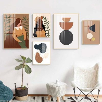 File in lụa File tranh treo 5 tấm tối giản Minimalist Art TT2102 (tân cổ điển) File tranh treo 5 tấm tối giản Minimalist Art TT2102