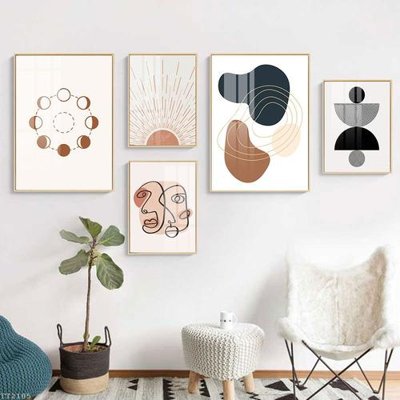 File gốc File tranh treo 5 tấm tối giản Minimalist Art TT2105 (in 3D) cho trang trí