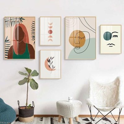 File ảnh File tranh treo 5 tấm tối giản Minimalist Art TT2122 (gốc) in decal dán tường