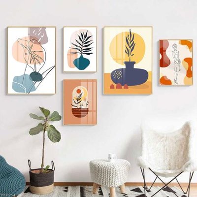 File gốc in mica File tranh treo 5 tấm tối giản Minimalist Art TT2154 chất lượng